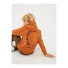 LCW Kids Kahverengi Rahat Kalıp Baskılı Erkek Çocuk Hoodie