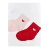 LCW Kids Kalp Baskılı Kız Çocuk Soket Çorap 3lü (W5)