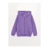 LCW Kids Kapüşonlu Basic Uzun Kollu Kız Çocuk Fermuarlı Sweatshirt