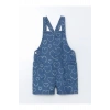 LCW Kids Kare Yaka Baskılı Kız Çocuk Jean Salopet (S5)