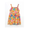 LCW Kids Karişik Çiçekli Fırfırlı Kız Çocuk Keten Elbise