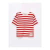 LCW Kids Kırmızı Bisiklet Yaka Çizgili Kısa Kollu Kız Çocuk Tişört