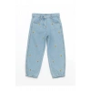 Lcw Kids Mavi Beli Ayarlanabilir Çiçekli Kız Çocuk Jean Pantolon