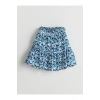 LCW Kids Mavi Beli Lastikli Çiçekli Kız Çocuk Şort Etek