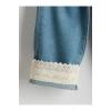 LCW Kids Mavi Dantel Detaylı Wide Leg Kız Çocuk Jean Pantolon