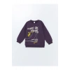 Lcw Kids Mor Bisiklet Yaka Uzun Kollu Baskılı Erkek Çocuk Sweatshirt