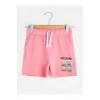 LCW Kids Pembe Beli Lastikli Baskılı Kız Çocuk Şort