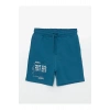 LCW Kids Petrol Beli Lastikli Baskılı Erkek Çocuk Şort
