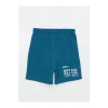 LCW Kids Petrol Beli Lastikli Baskılı Erkek Çocuk Şort