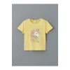 LCW Kids SARI Bisiklet Yaka Baskılı Kız Çocuk Tişört ve Tayt 2li
