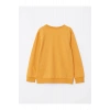 LCW Kids Sarı Bisiklet Yaka Baskılı Uzun Kollu Erkek Çocuk Sweatshirt