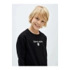 LCW Kids Siyah Bisiklet Yaka Baskılı Uzun Kollu Erkek Çocuk Sweatshirt
