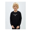 LCW Kids Siyah Bisiklet Yaka Baskılı Uzun Kollu Erkek Çocuk Sweatshirt