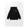 LCW Kids Siyah Kapüşonlu Baskılı Uzun Kollu Erkek Çocuk Fermuarlı Sweatshirt