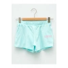 LCW Kids Turkuaz Beli Lastikli Baskılı Kız Çocuk Şort