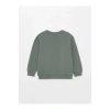 LCW Kids Yeşil Bisiklet Yaka Basic Uzun Kollu Kız Çocuk Sweatshirt