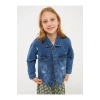 LCW Kids Yırtık Detaylı Kız Çocuk Jean Ceket