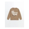 LCW KidsBej Bisiklet Yaka Erkek Çocuk Sweatshirt
