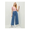 LCW Modest İndigo Cep Detaylı Bol Paça Kadın Rodeo Jean Pantolon
