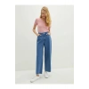 LCW Modest İndigo Cep Detaylı Bol Paça Kadın Rodeo Jean Pantolon