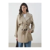 LCW ModestBej Kruvaze Yaka Kadın Trençkot