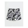 LCW SWIMWEAR Siyah Kısa Boy Desenli Erkek Deniz Şortu