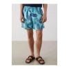 LCW SWIMWEAR Turkuaz Kısa Boy Desenli Erkek Deniz Şortu