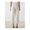 LCW Vision Bej Beli Lastikli Keten Karışımlı Kadın Pantolon