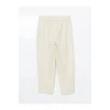 LCW Vision Bej Beli Lastikli Keten Karışımlı Kadın Pantolon