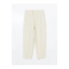 LCW Vision Bej Beli Lastikli Keten Karışımlı Kadın Pantolon