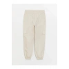 LCW Vision Bej Kadın Beli Lastikli Düz Jogger Pantolon
