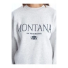 LCW Vision Gri Bisiklet Yaka Baskılı Oversize Kadın Kalın Sweatshirt