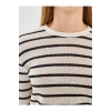 LCW Vision Ekru Çizgili Bisiklet Yaka Çizgili Kadın Kazak