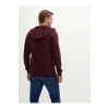 LCWAIKIKI Basic Bordo Kapüşonlu Uzun Kollu Erkek Fermuarlı Sweatshirt
