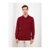 LCWAIKIKI Basic Bordo Polo Yaka Uzun Kollu Pike Erkek Tişört