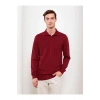 LCWAIKIKI Basic Bordo Polo Yaka Uzun Kollu Pike Erkek Tişört