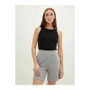 LCWAIKIKI Basic Gri Beli Lastikli Düz Cep Detaylı Kadın Şort