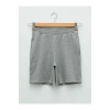 LCWAIKIKI Basic Gri Beli Lastikli Düz Cep Detaylı Kadın Şort