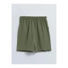 LCWAIKIKI Basic Haki Beli Lastikli Düz Cep Detaylı Kadın Şort