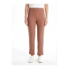 LCWAIKIKI Basic Kahverengi Kadın Beli Lastikli Düz Pantolon