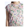 LCWAIKIKI Basic Karişik Bisiklet Yaka Çiçekli Kısa Kollu Kadın Tişört