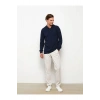 LCWAIKIKI Basic Lacivert Polo Yaka Uzun Kollu Pike Erkek Tişört