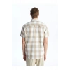LCWAIKIKI Classic Bej Regular Fit Kısa Kollu Ekose Armürlü Erkek Gömlek