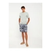LCWAIKIKI Classic Diz Hizası Boy Desenli Erkek Deniz Şortu