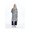 LCWAIKIKI Classic Lacivert Desenli Oversize Kadın Gömlek Tunik