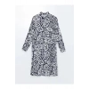 LCWAIKIKI Classic Lacivert Desenli Oversize Kadın Gömlek Tunik