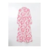 LCWAIKIKI Classic Pembe Gömlek Yaka Desenli Poplin Elbise
