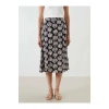 LCWAIKIKI Classic Siyah Beli Lastikli Desenli Yırtmaçlı Etek
