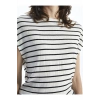 LCWAIKIKI Classic Siyah Çizgili  Bisiklet Yaka Çizgili Kadın Tişört