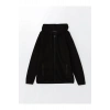 LCWAIKIKI ClassicSiyah Kapüşonlu Uzun Kollu Erkek Fermuarlı Sweatshirt